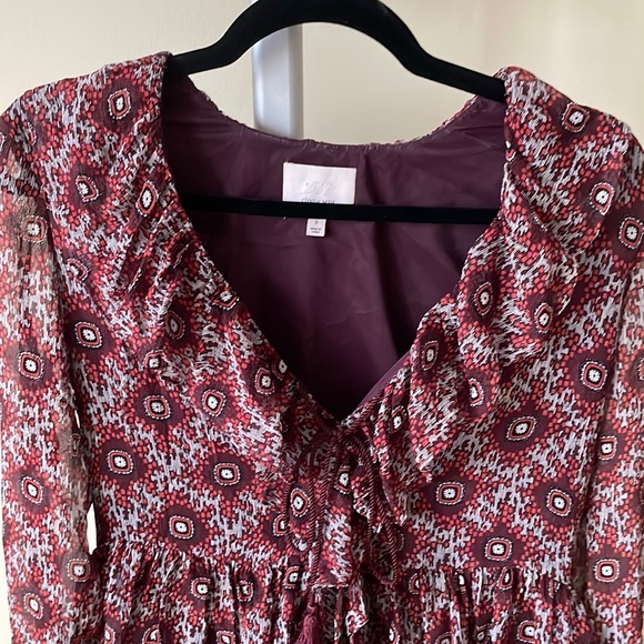 cinq a sept Jasmine boho Silk Floral-Print Mini Dress
Red/Multi. Size S - Picture 4 of 12